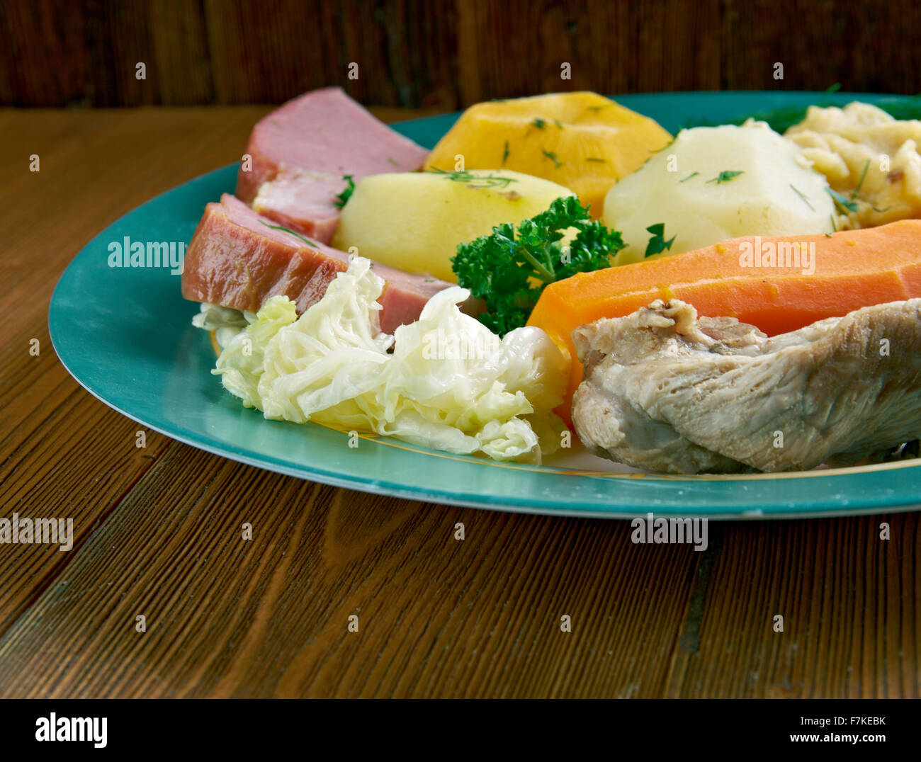 Jiggs Abendessen - traditionelles Essen von Neufundland und Labrador, Kanada. Stockfoto