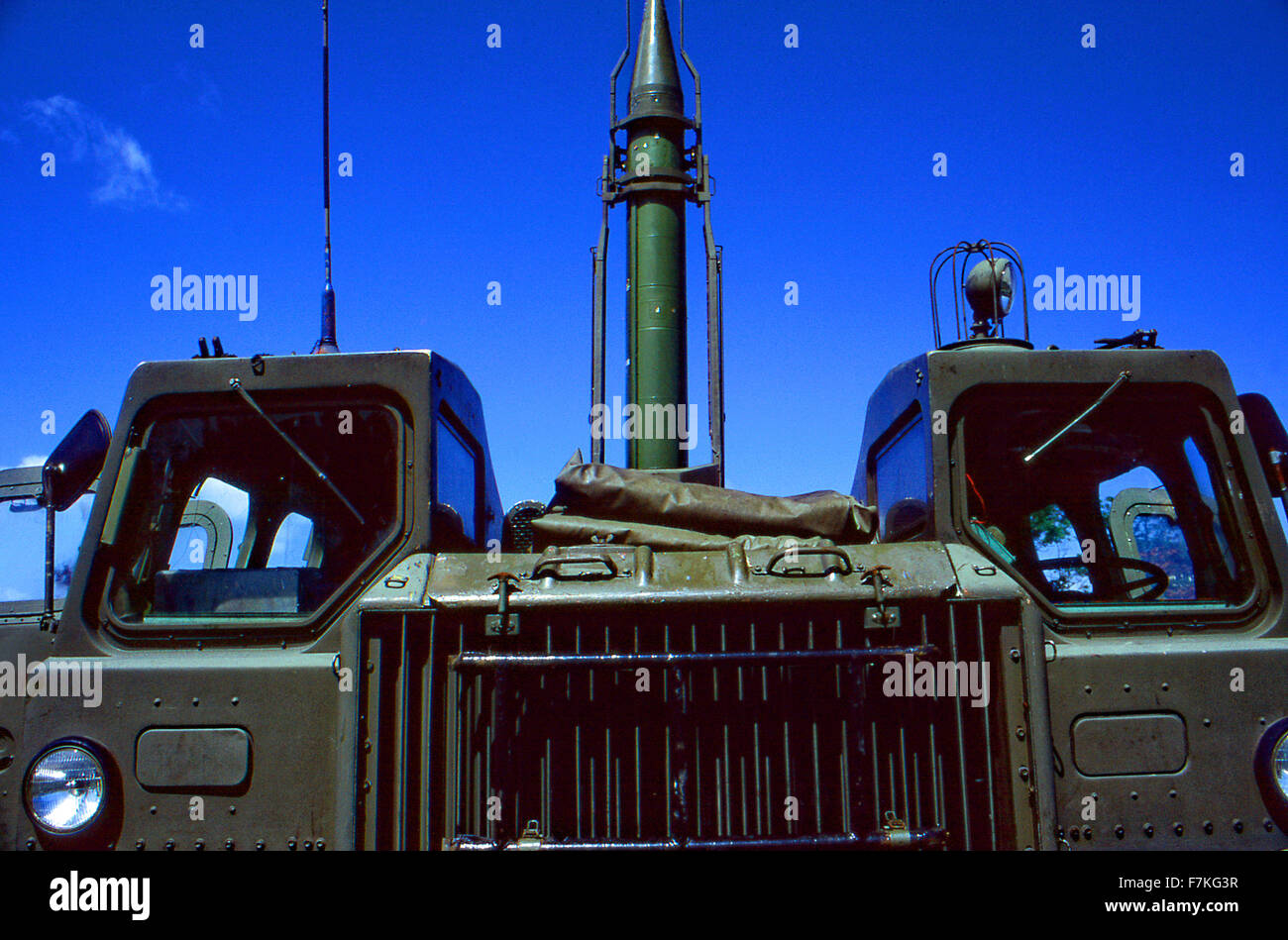 SCUD-B Mobile Raketenwerfer mit Rakete Stockfoto