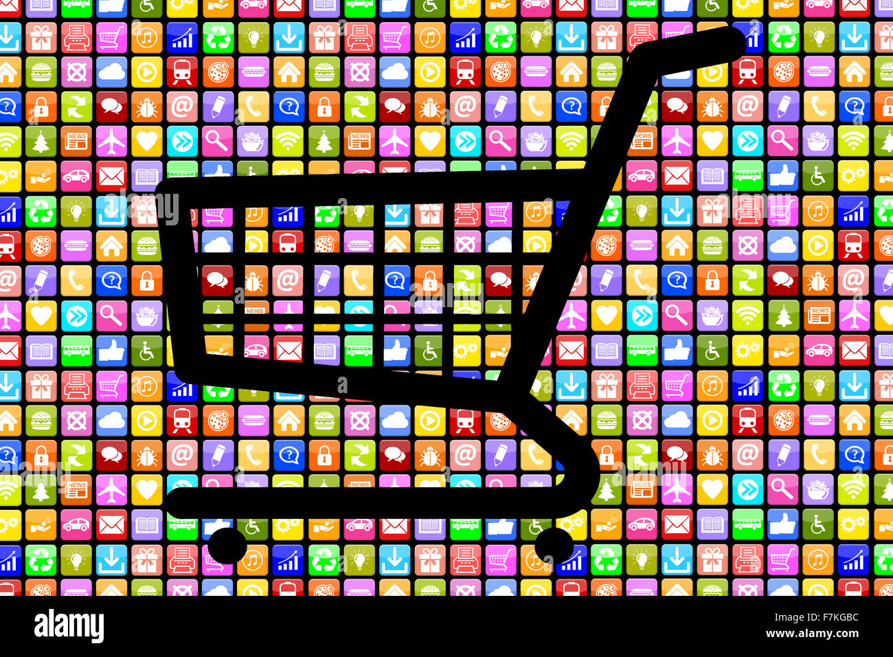 Applikation Apps App online-shopping e-Commerce Internet Shop Smart- oder Telefon bestellen Stockfoto