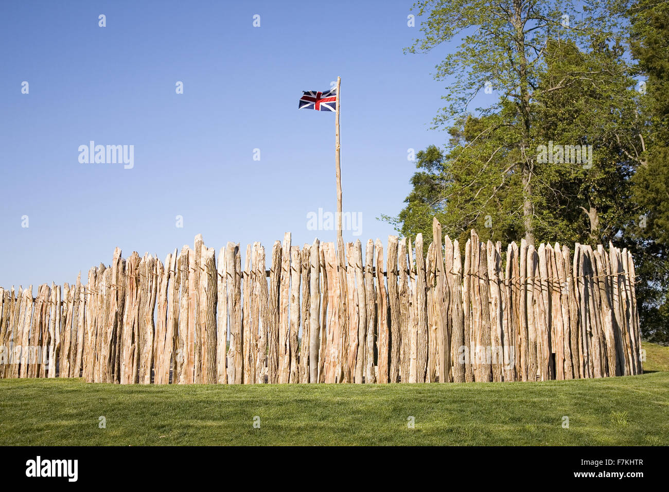 Erholung von James Fort Palisade auf Jamestown Island, Amerikas Geburtsort, Jamestown, die Website die erste dauerhafte englische Kolonie in Amerika, 13. Mai 1607. Foto aufgenommen am 13.05.2007 auf den 400. Jahrestag. Stockfoto