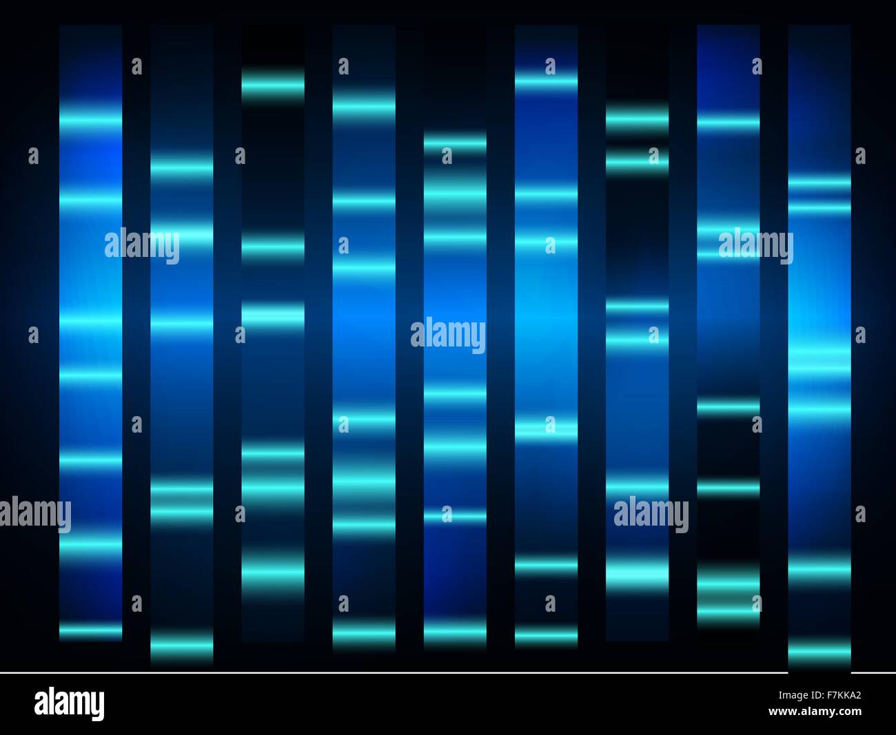 bunte medizinische DNA-Ergebnisse mit schwarzem Hintergrund Stock Vektor