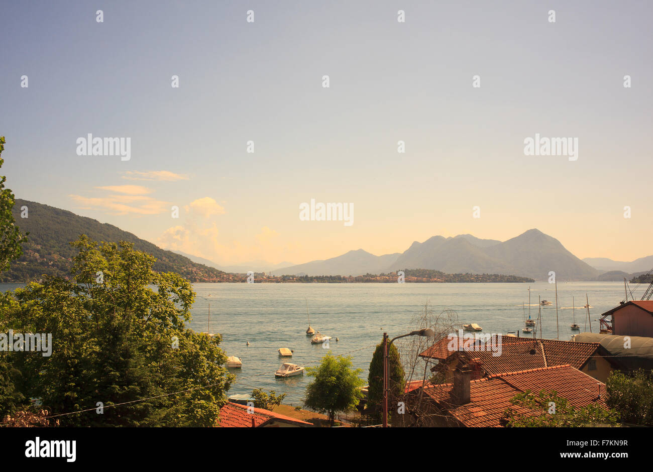 Blick auf Lago Maggiore, Verbania - Italien Stockfoto