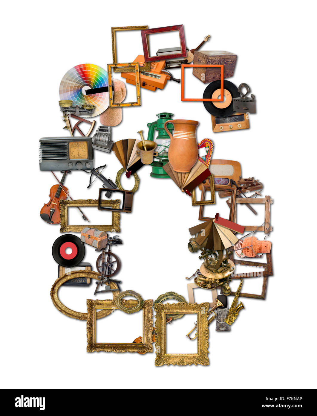 Nummer sechs Retro-Tools gemacht Stockfoto