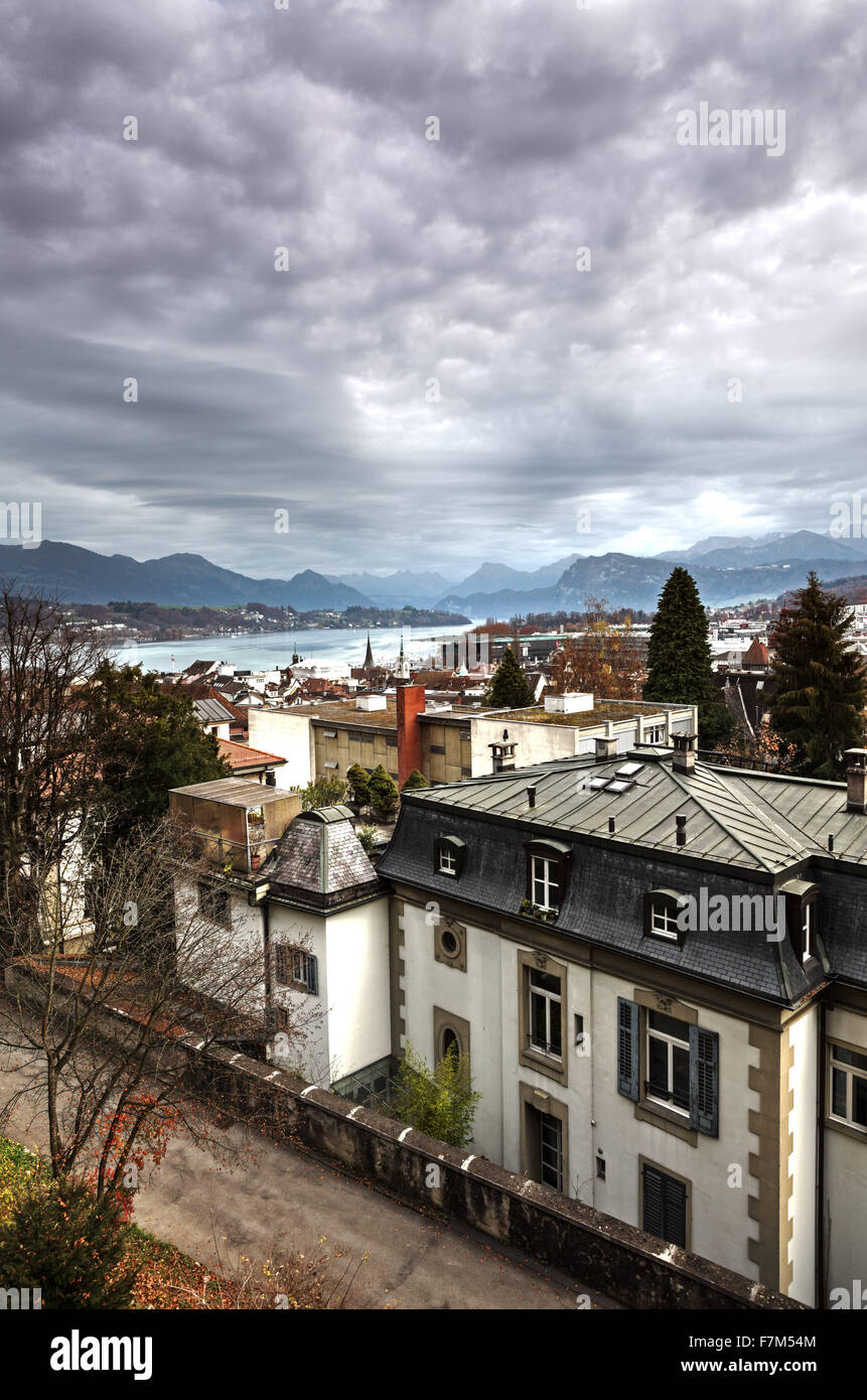 Luzern Stadt Skyline, Luzern, Schweiz, Europa Stockfoto