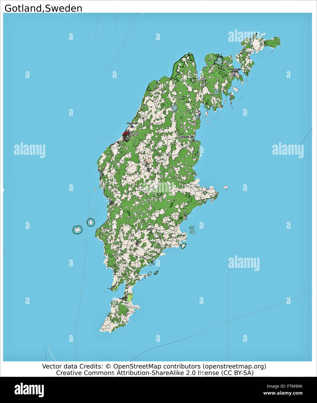 Gotland Schweden Insel Stadtplan Stockfotografie Alamy