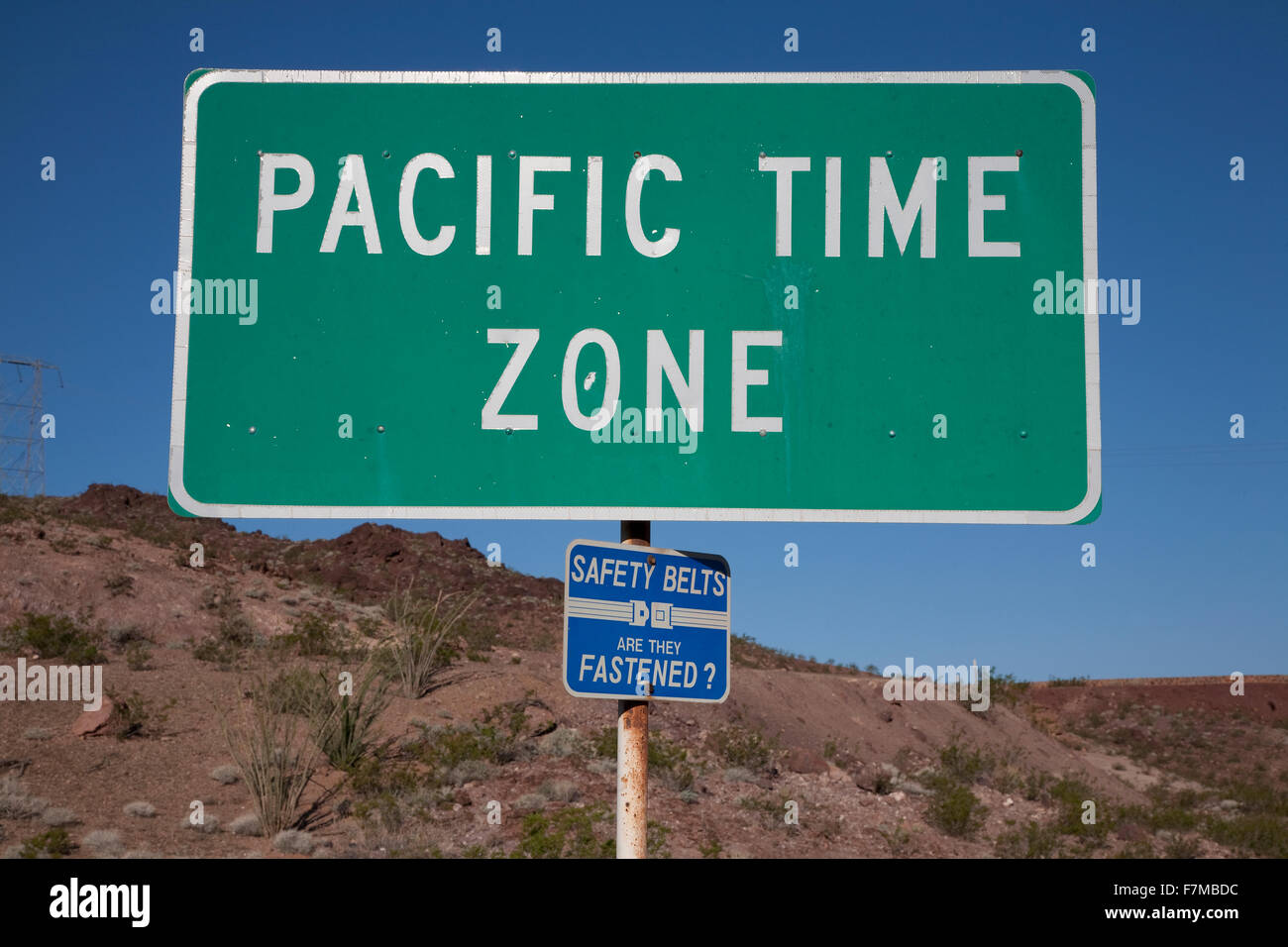 Pacific Time Zone Straßenschild Stockfoto