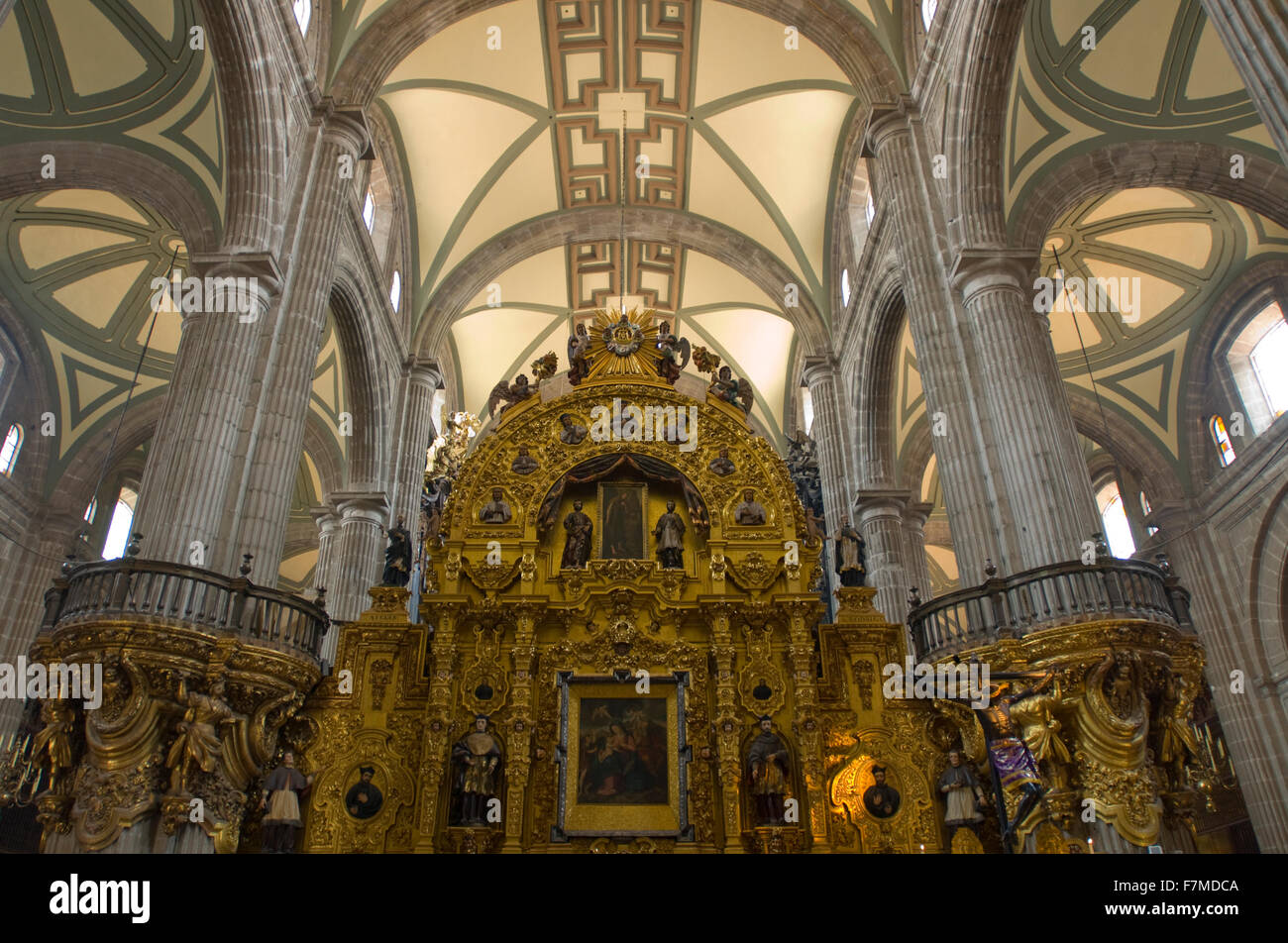 Kathedrale von Mexiko-Stadt innen auf dem Zocalo, Mexiko-Stadt, Mexiko Stockfoto