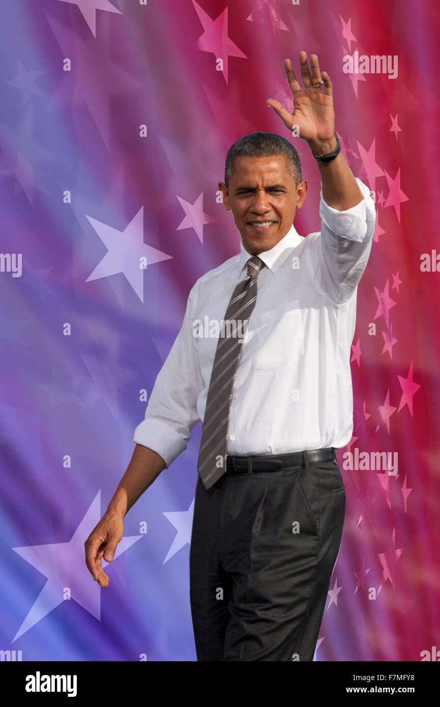 Präsident Barack Obama composite Porträt genommen im November 2012 im Präsidentschaftswahlkampf 2012, Las Vegas, Nevada Stockfoto