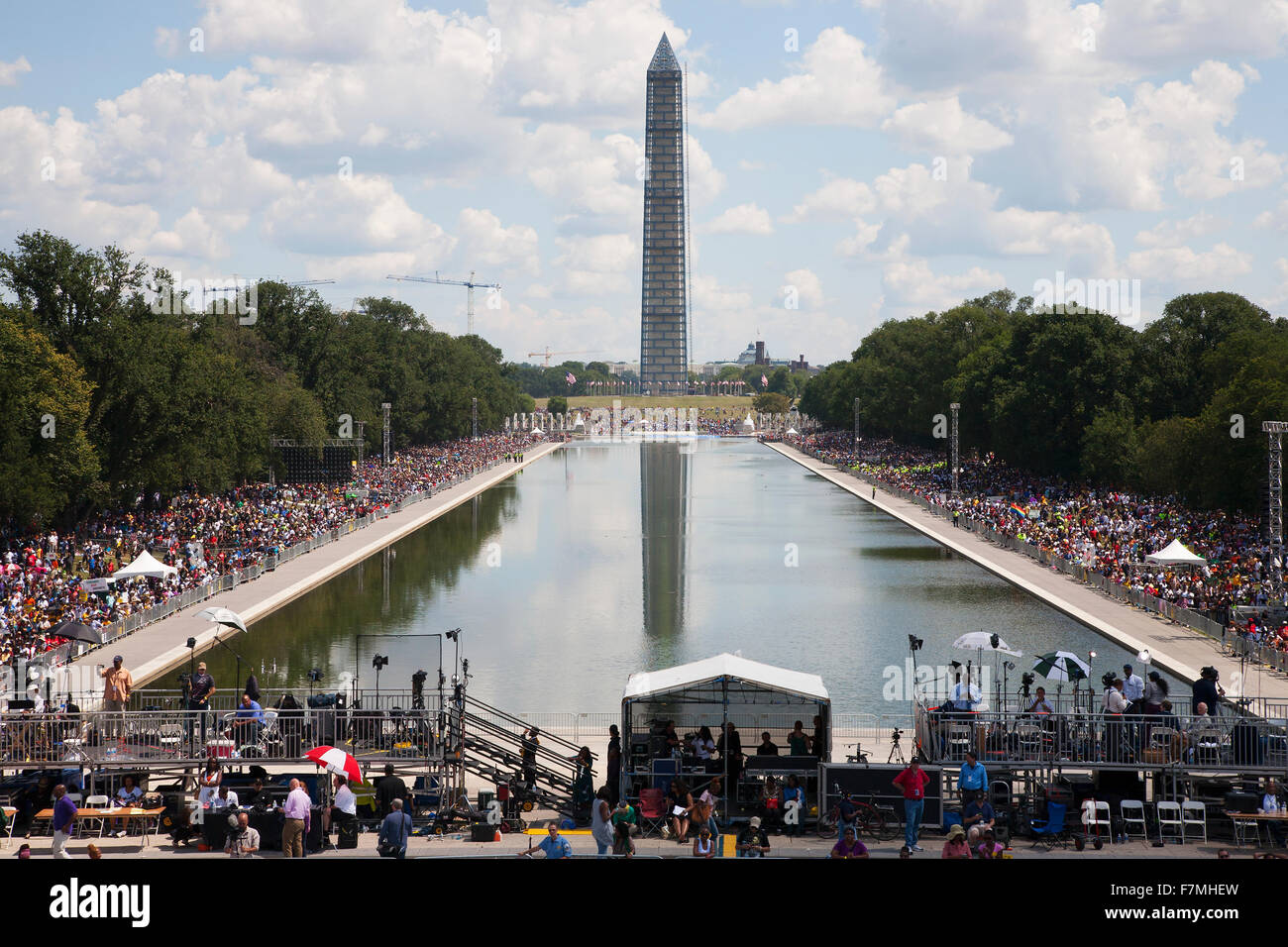 Bürgerrechte Andrang an der nationalen Aktionspläne zu erkennen, die Traum-März und Rallye für den 50. Jahrestag des Marsches auf Washington und Martin Luther King habe ich eine Traum-Rede, 24. August 2013, Lincoln Memorial, Washington, D.C. Stockfoto