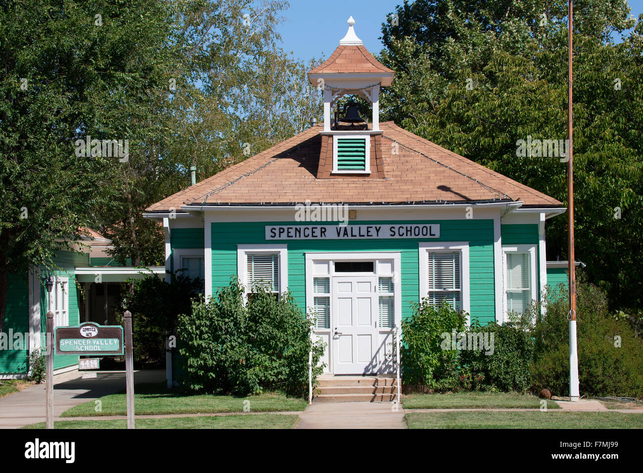 Spencer Valley School einklassige Schulhaus, Santa Ysabel, California, San Diego County, gegründet im Jahre 1876. Stockfoto