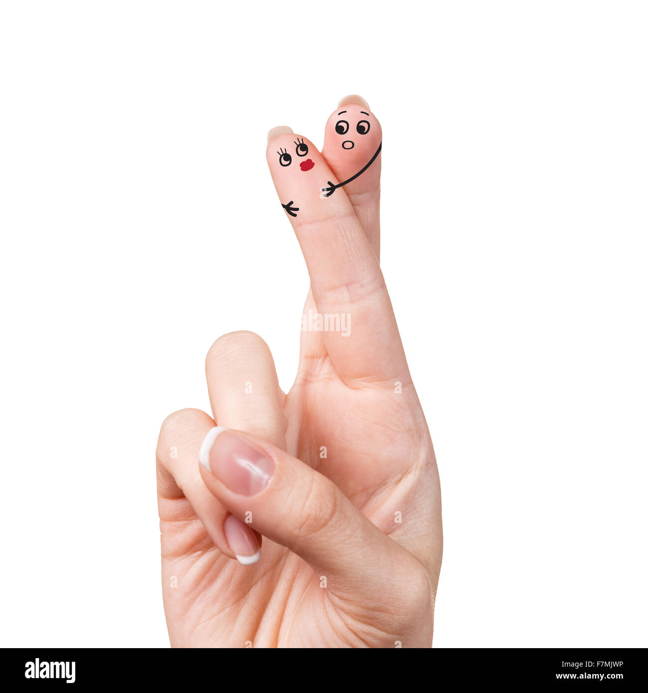 Glücklich Finger-paar Stockfoto