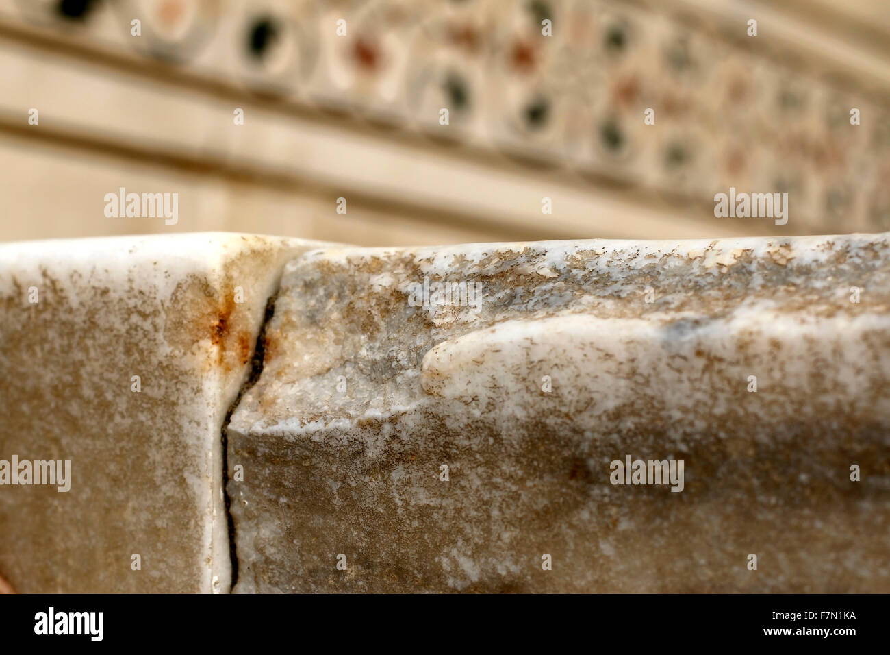 Aus Marmor Zerstörung im Taj Mahal Stockfoto