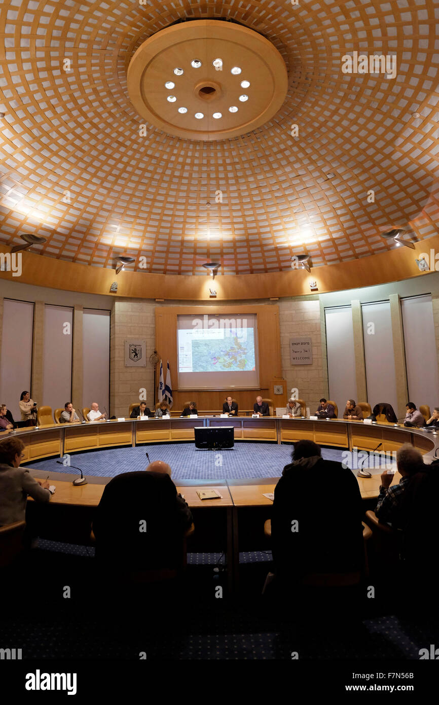 Stadtratssitzung in Gemeinde Hall in Jerusalem Israel Stockfoto