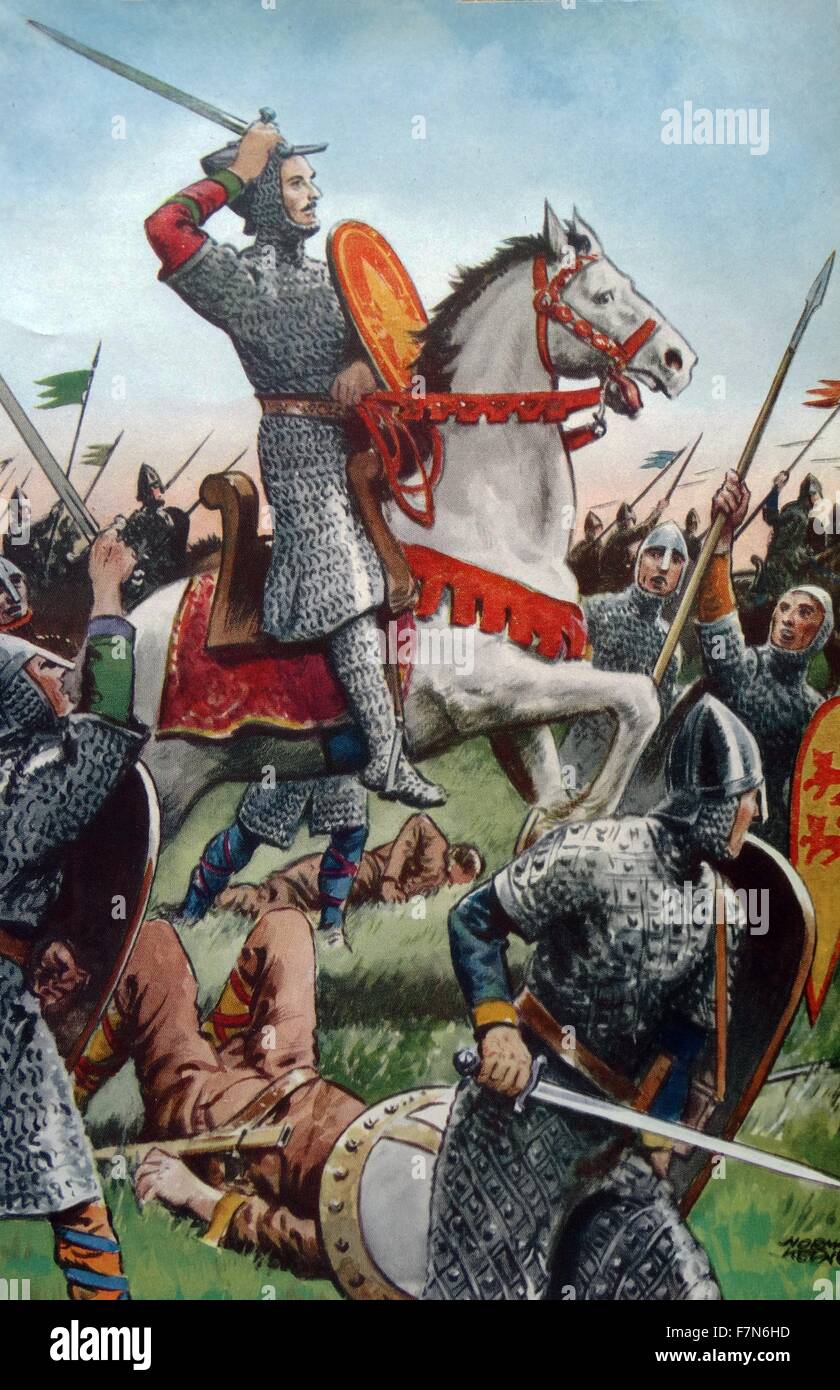 Wilhelm der Eroberer (1087-1087) in der Schlacht von Hastings 1066. Stockfoto