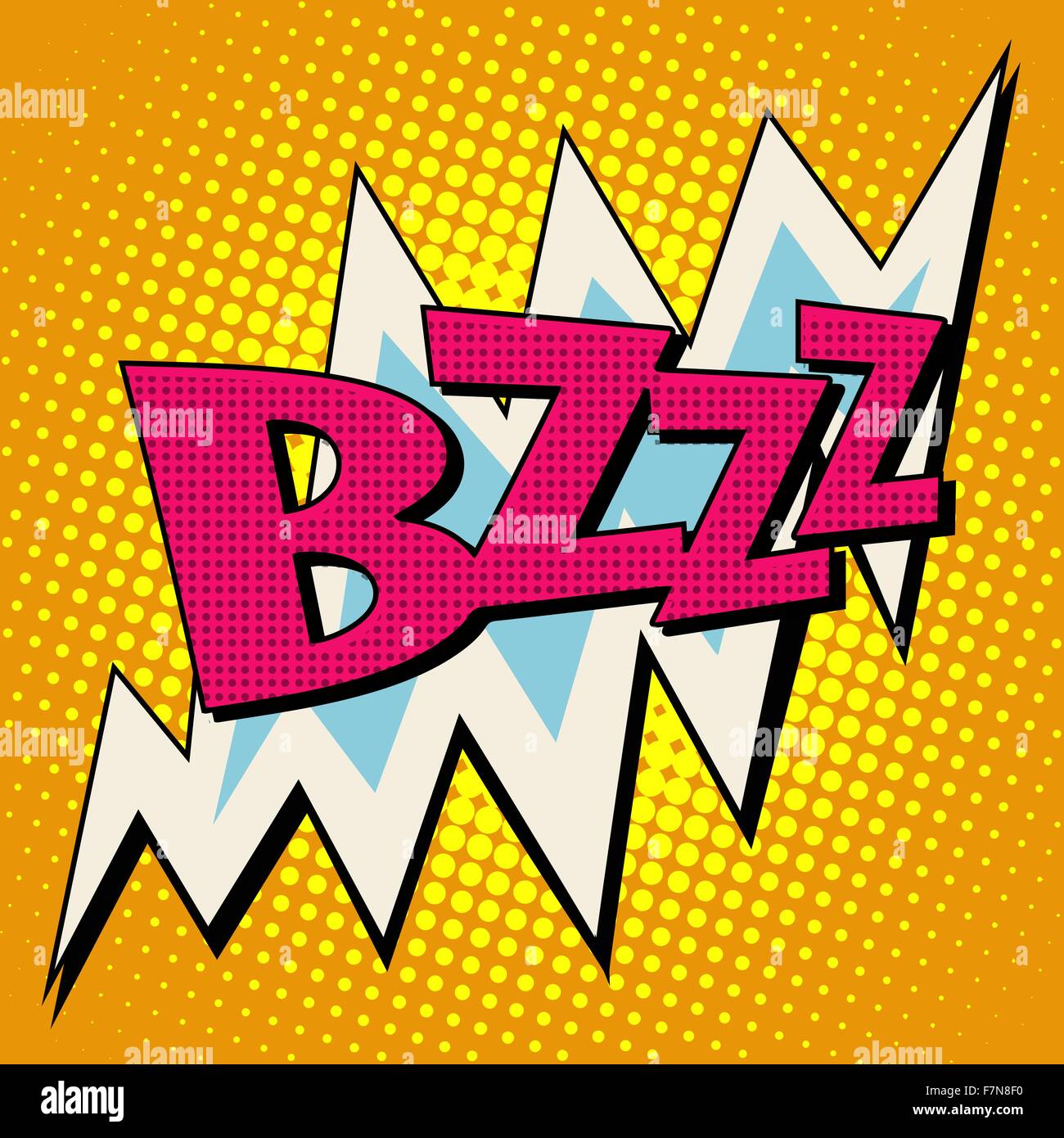 Bzzz Spannung Strom Energie Comic Blase Retro Text Stock Vektorgrafik Alamy