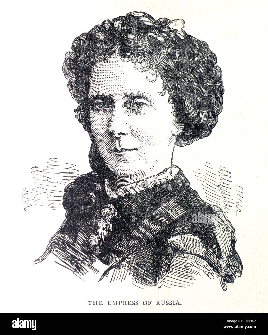 Kupferstich von der Kaiserin von Russland, Maria Alexandrovna (1824-1880) Ehefrau von Kaiser Alexander II. Vom Jahre 1865 Stockfoto