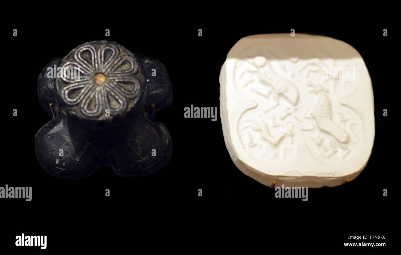 Stempel-Dichtungen aus Syrien oder Libanon. Vom 900 v. Chr. Stockfoto