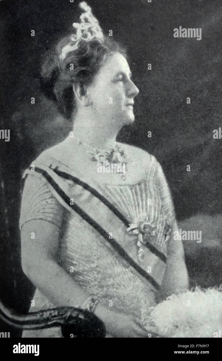 Fotografieren der Königin der Niederlande (1880-1962) auch bekannt als Wilhelmina der Niederlande und war der am längsten amtierende länger als jede andere niederländische Monarch. Datierte 1939 Stockfoto