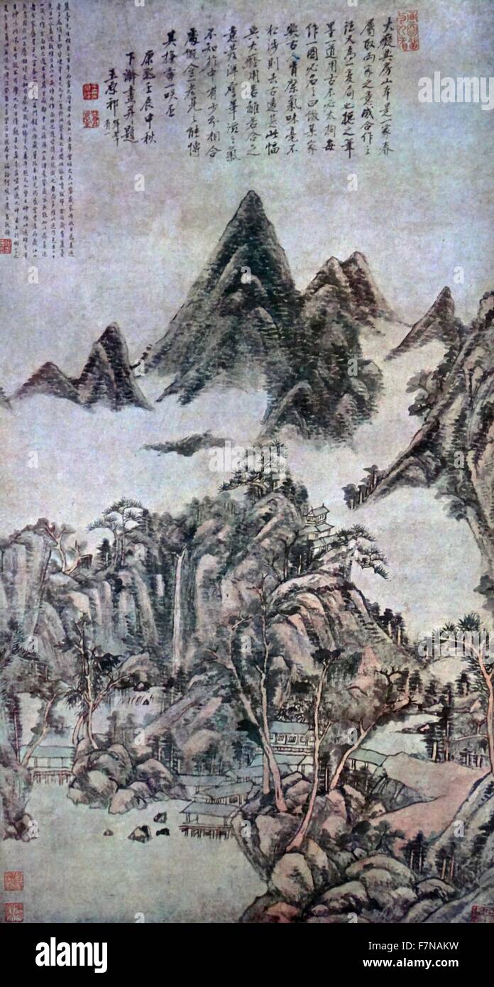 Landschaft; Chinesischen Song-Dynastie. 10. Jahrhundert, Chinesisch Stockfoto