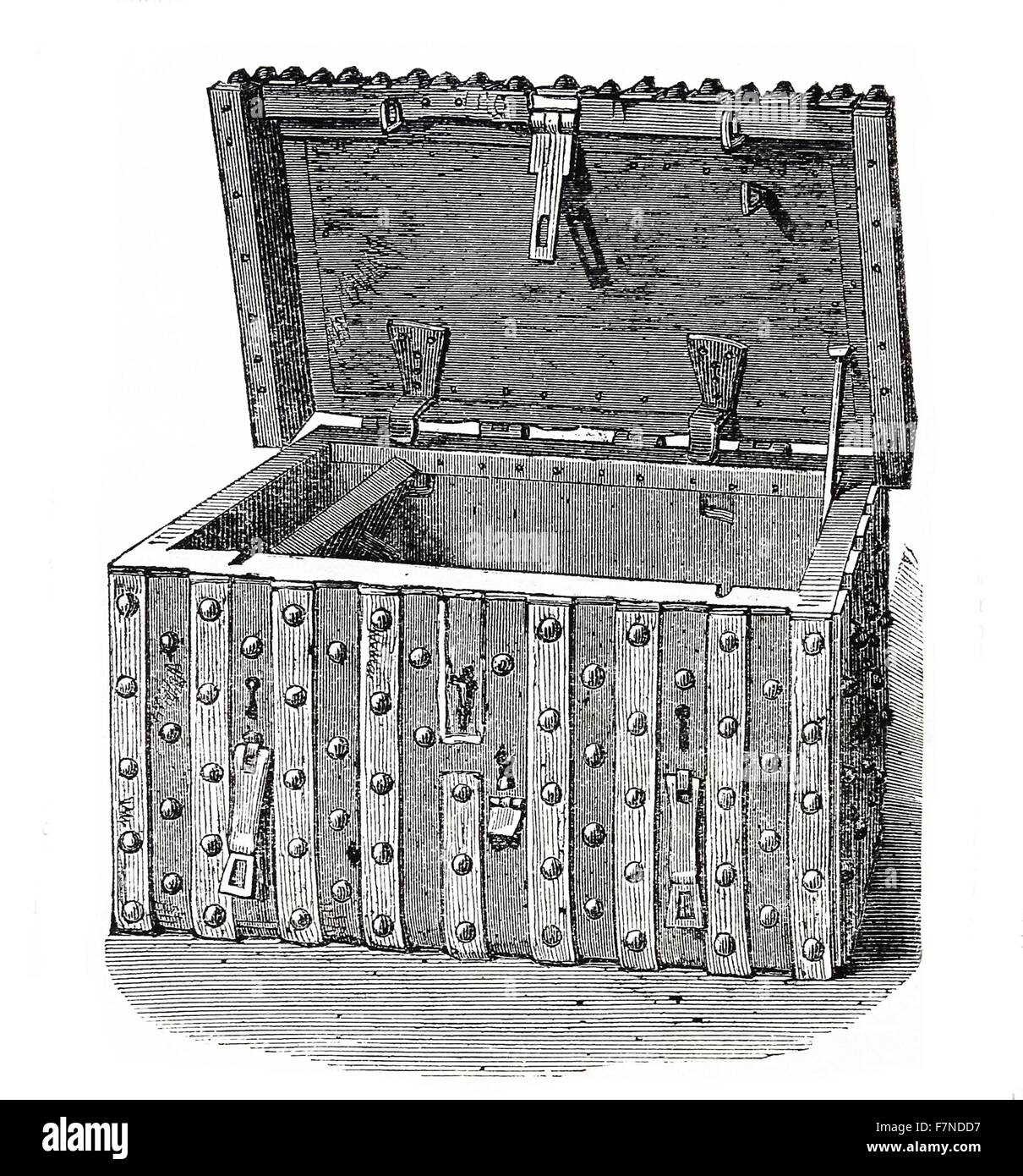 Die Truhe in der Domesday Buch früher erhalten blieb. 1086 Stockfoto