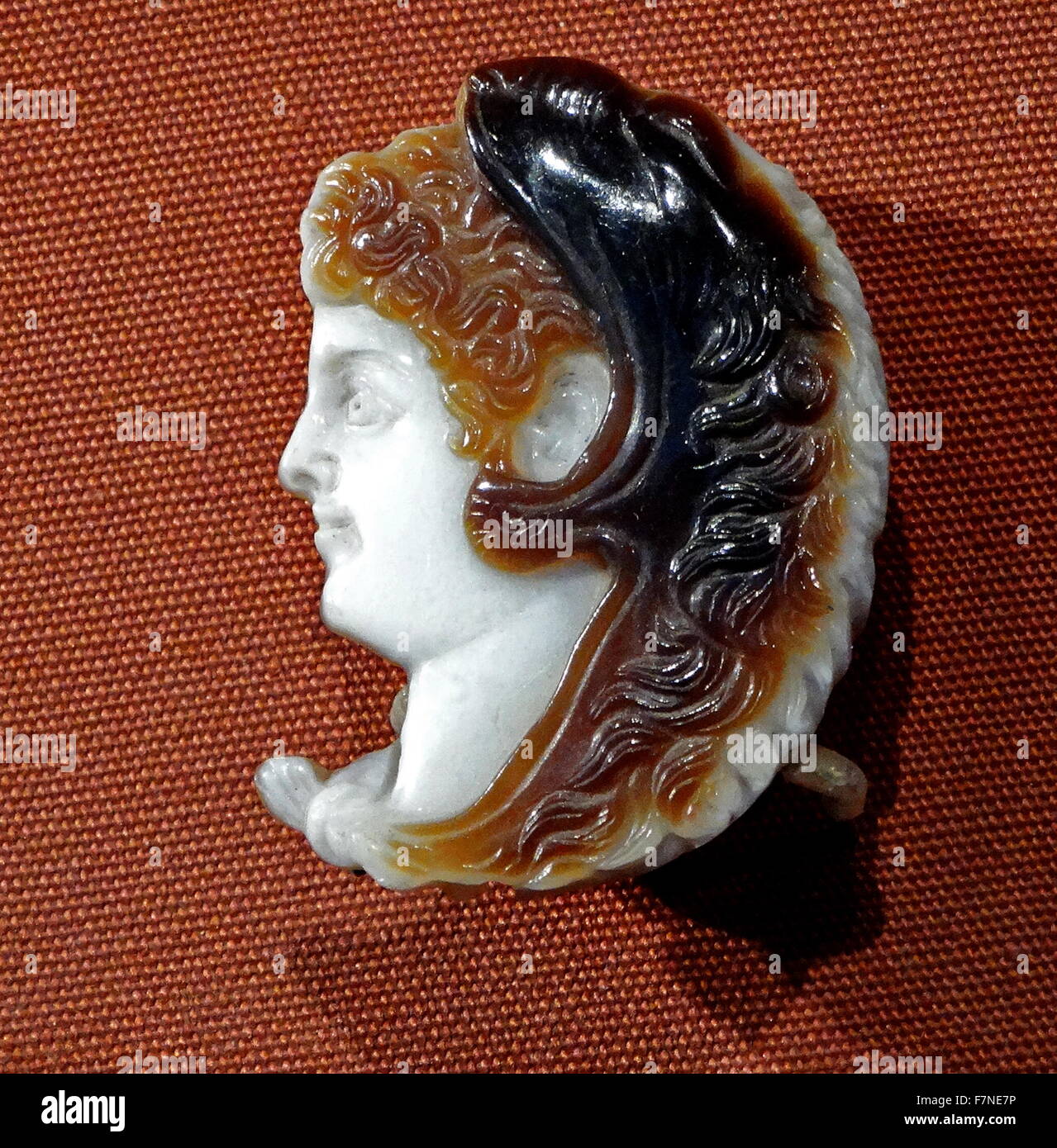 Sardonyx Miniatur zeigt eine Porträt (Herakles), römisch, 1. Jh. v. Chr. - 1. Jahrhundert n. Chr. Stockfoto