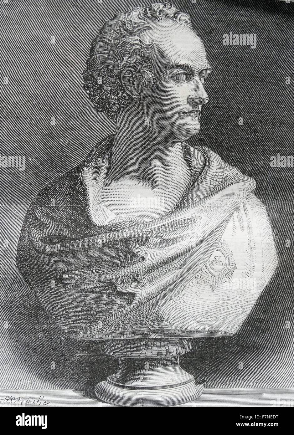 Büste des späten Viscount Hardinge. Viscount Hardinge, Lahore und Könige Newton in der Grafschaft von Derby ist ein Titel in der Peerage of England. Es entstand im Jahre 1846 für die Soldaten und Tory-Politikers Sir Henry Hardinge. Stockfoto