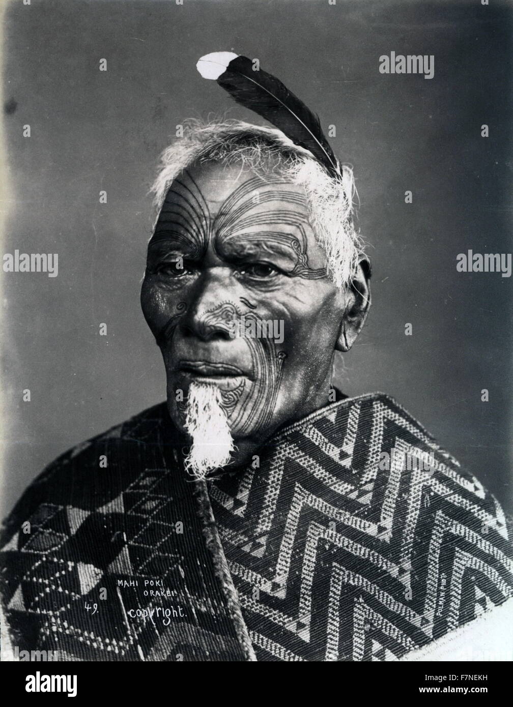 New Zealand, Maori-Häuptling Mahi Poki Orakei Elizabeth Pulman 1869 Stockfoto