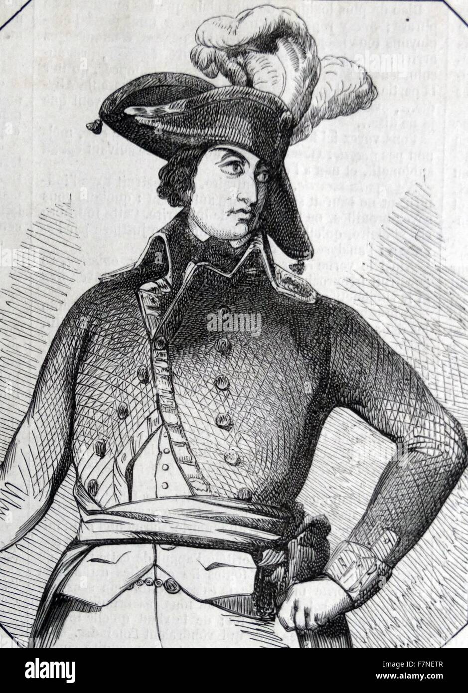 General Rene Moreaux.  Auf nach dem Portrait von Leon M Moreaux. Stockfoto