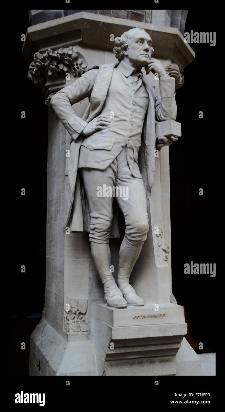 Statue von John Hunter (1728-1793), ein schottischer Chirurg und Wissenschaftler. Vom 2009 Stockfoto