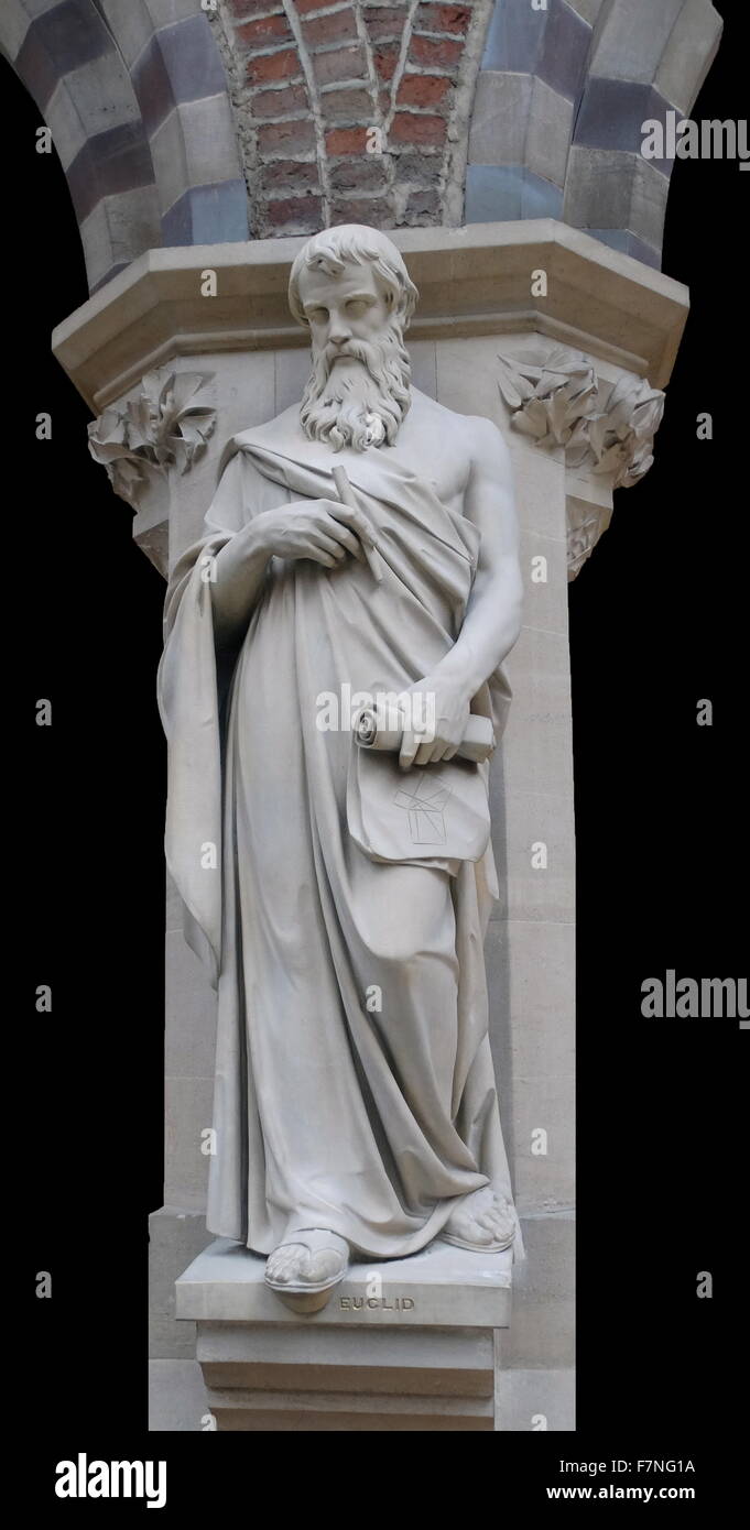 Statue von Euklid, manchmal genannt Euklid von Alexandria um ihn von Euklid von Megara, unterscheiden war ein griechischer Mathematiker, oft als "Vater der Geometrie". Vom 2009 Stockfoto