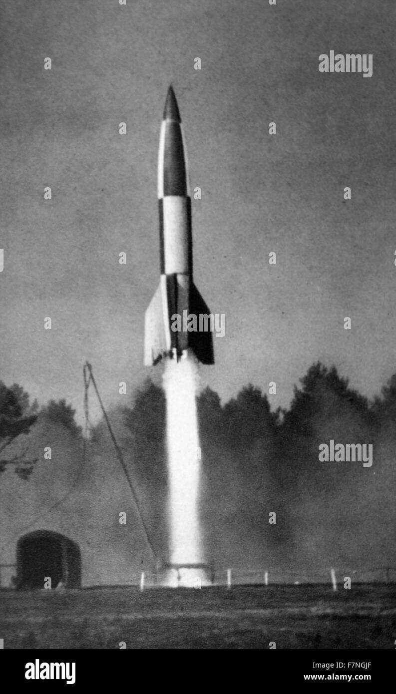 Deutsche V2-Rakete, verwendet im zweiten Weltkrieg Stockfoto