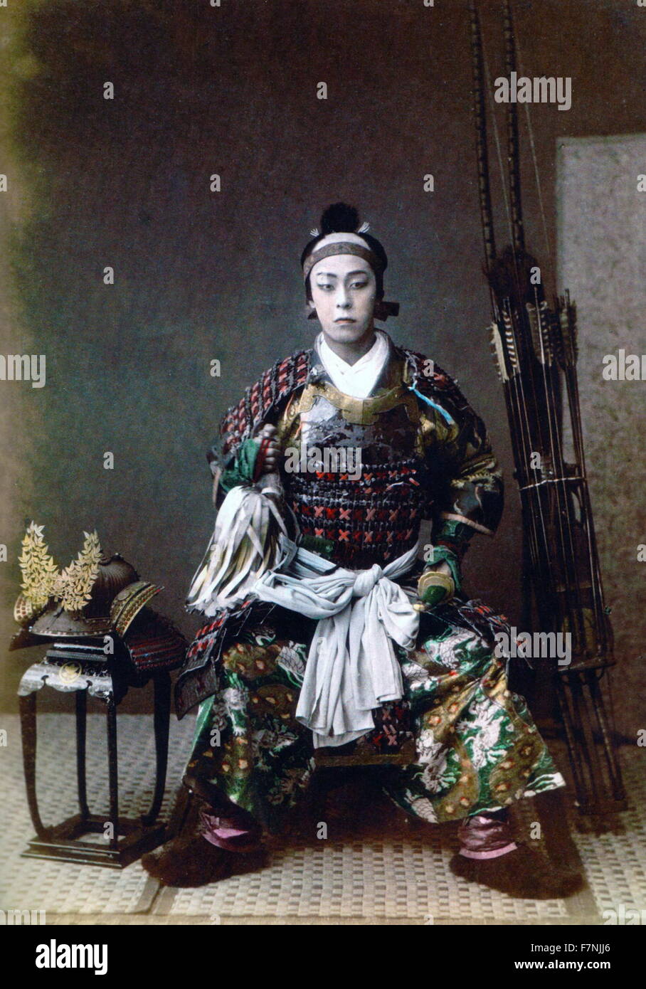 Japanische Samurai-Krieger, Vintage-Foto aus Japan 1867 Stockfoto