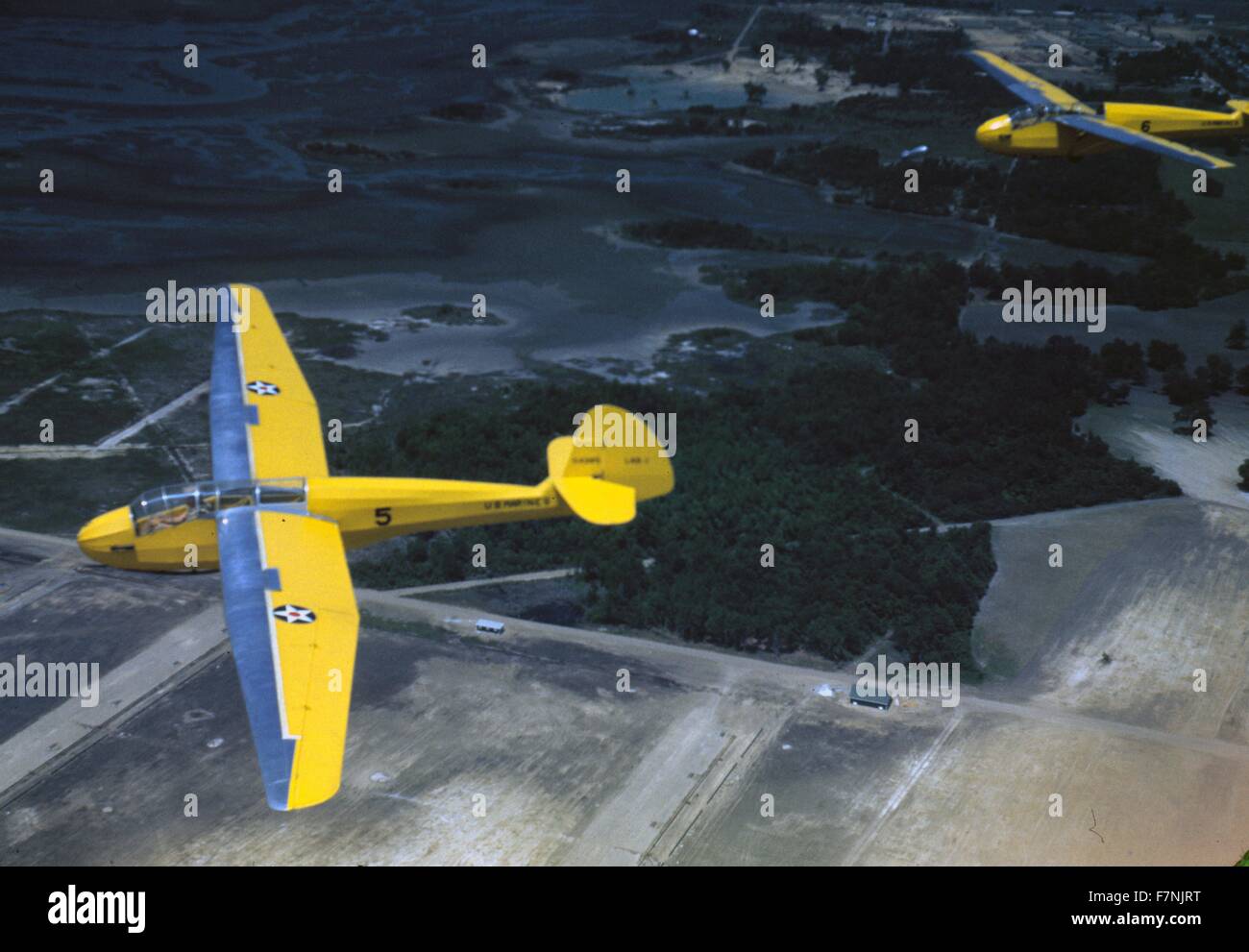 Marine Corps Segelflugzeuge im Flug aus Parris Island, SC Stockfoto