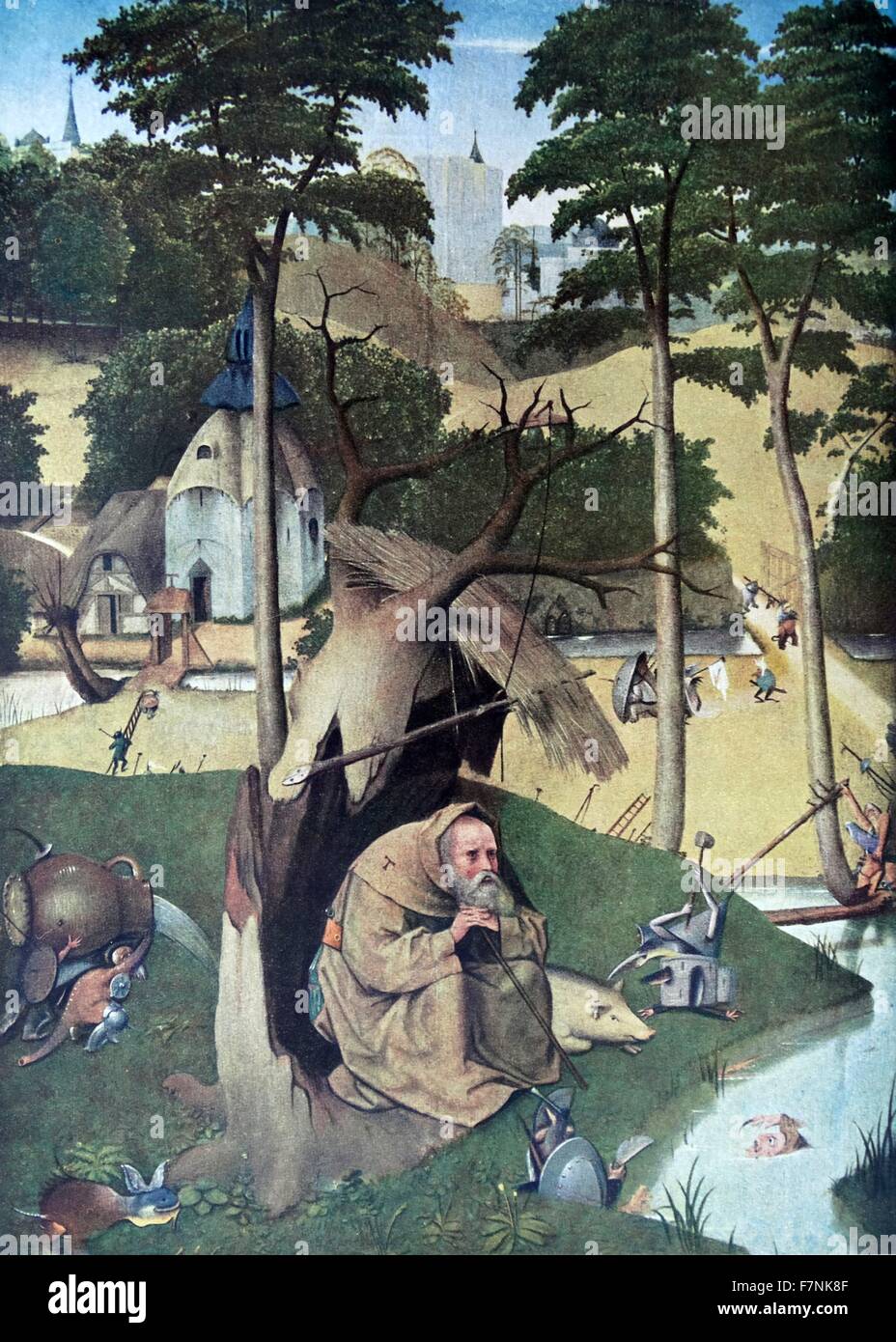 Detail aus dem "Garten der Lüste" Triptych, gemalt von der altniederländischen Meister Hieronymus Bosch. Erstellt am: 1503-1504 Stockfoto