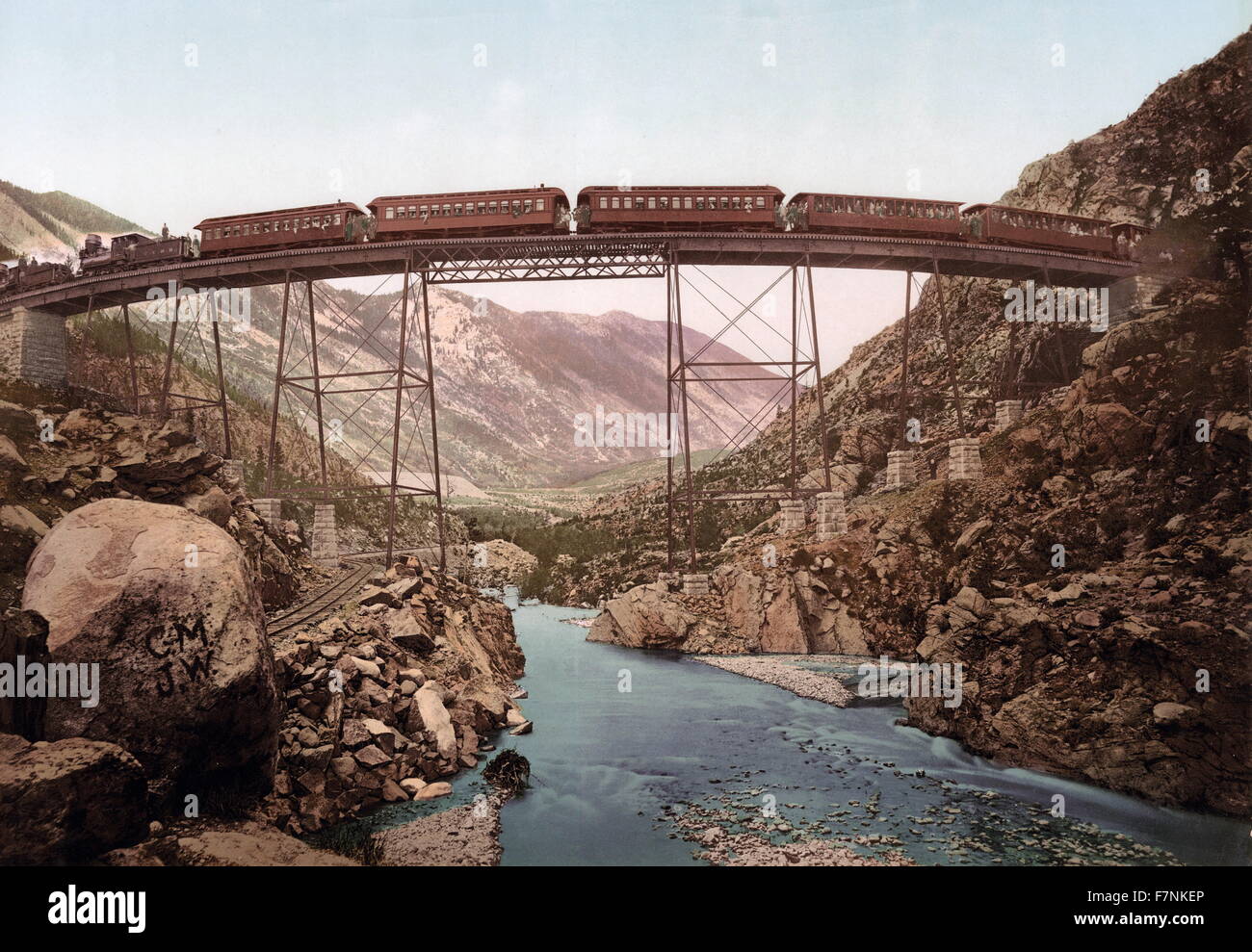 der Santa Fe Railroad erstreckte sich zunächst nach Flagstaff (die nächste Stadt zum Canyon Stockfoto