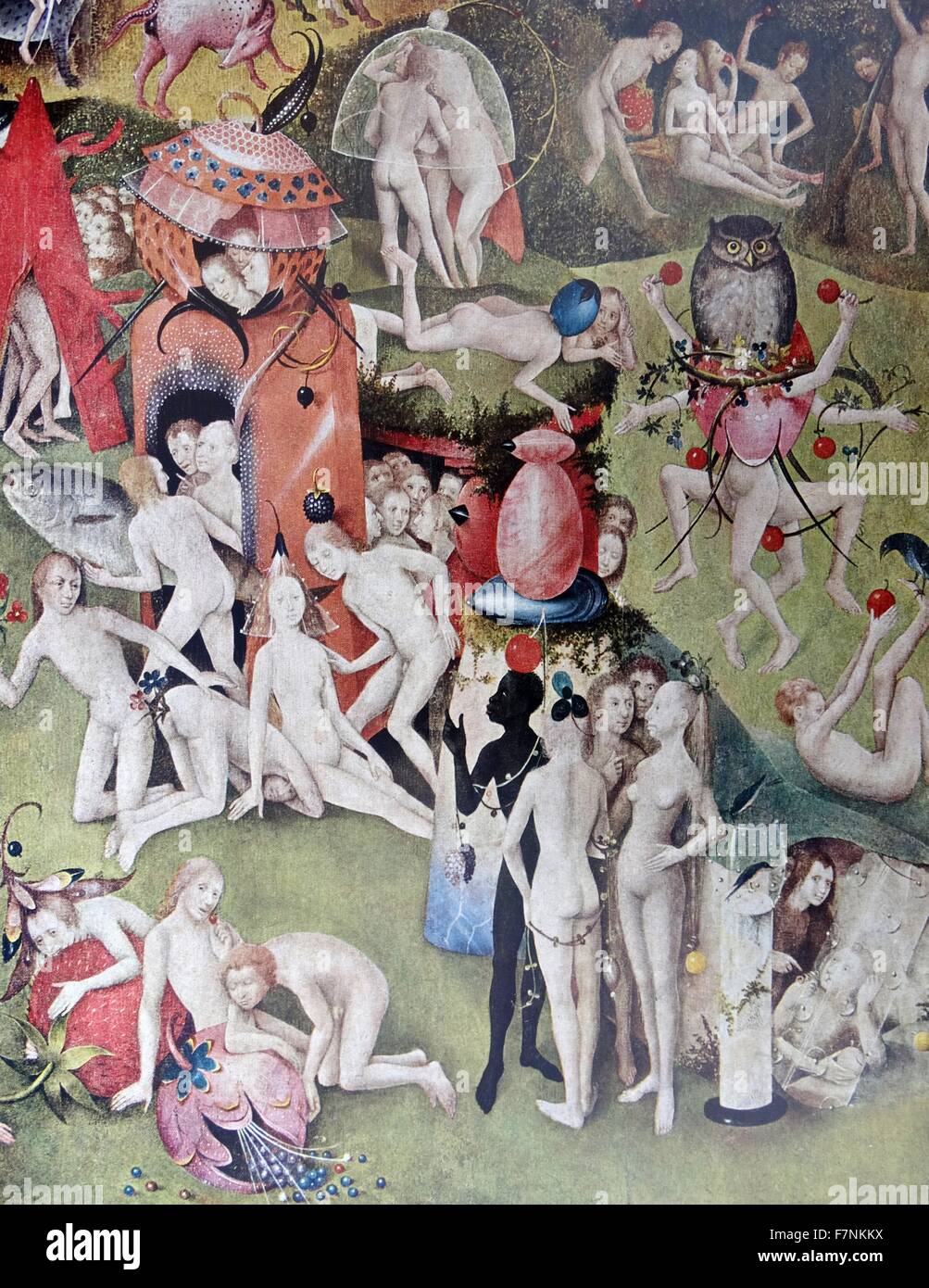 Detail aus dem "Garten der Lüste" Triptych, gemalt von der altniederländischen Meister Hieronymus Bosch. Erstellt am: 1503-1504 Stockfoto