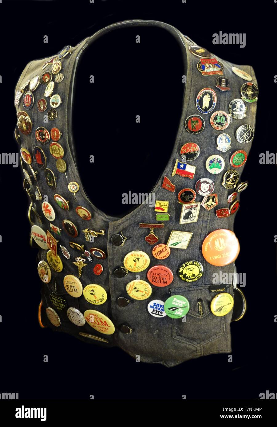 Abzeichen der Unterstützung für die britische Bergarbeiterstreik von 1984-1985. Am Ende des Streiks blieb die nationale Union der Bergleute geschwächte und Bergbau Gemeinden aufgeteilt zwischen Befürwortern und Gegnern der Arbeitskampf 1985 Stockfoto