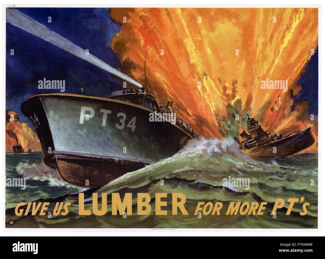 Zweiter Weltkrieg, amerikanische patriotische Poster. Stockfoto