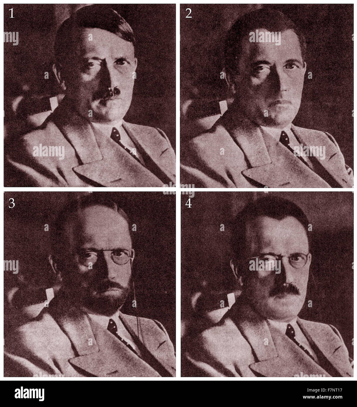Hitler in der Verkleidung. US Intelligenz Bilder wie Hitler sich verkleidet haben könnte. Datiert 1944 Stockfoto