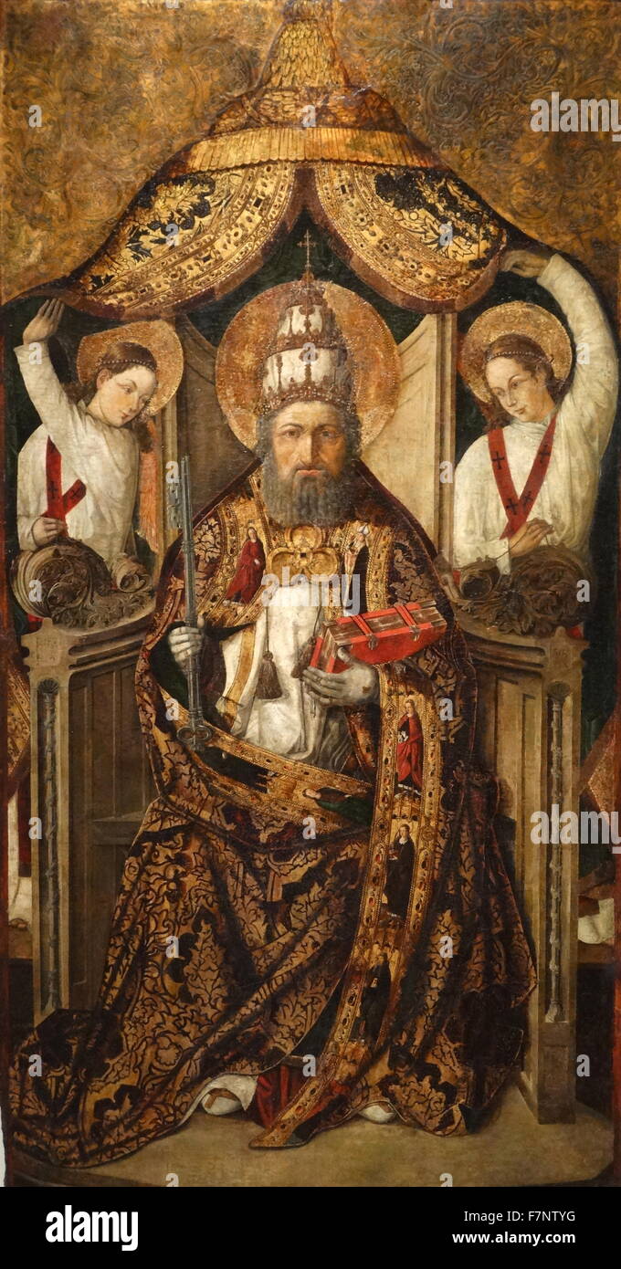 Saint Peter Enthroned Rodrigo de Osona (1440-1518) spanischen Renaissance-Malers. Vom 15. Jahrhundert Stockfoto
