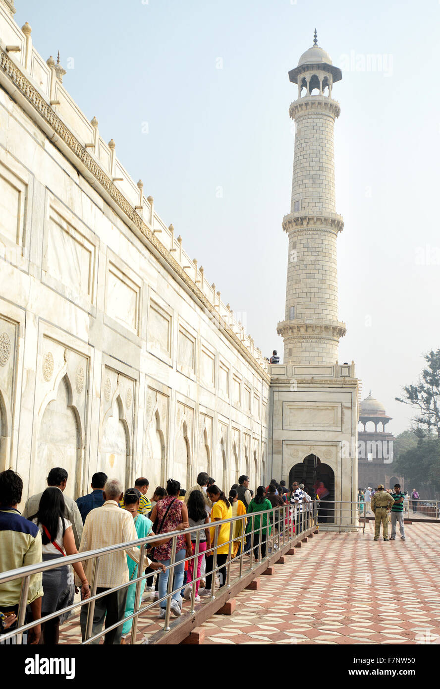 Touristische Besichtigung Taj Mahal in Agra, Indien Stockfoto