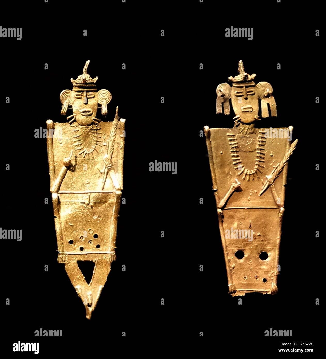 Gold-Legierung, Kupfer und Silber Votiv-Figuren. Mexikanische Stockfoto