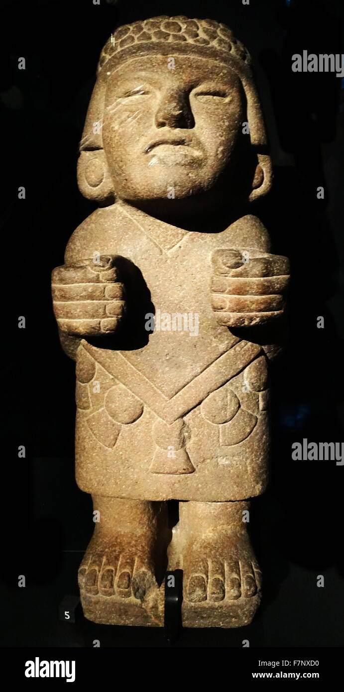 Aztekische Vulkangestein Statue von Xochiquetzal, die Göttin der Liebe und Schönheit. Vom 14. Jahrhundert Stockfoto