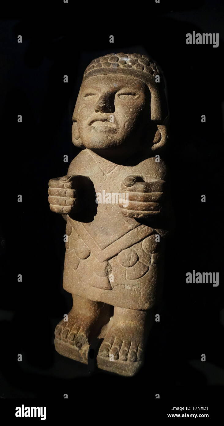 Aztekische Vulkangestein Statue von Xochiquetzal, die Göttin der Liebe und Schönheit. Vom 14. Jahrhundert Stockfoto