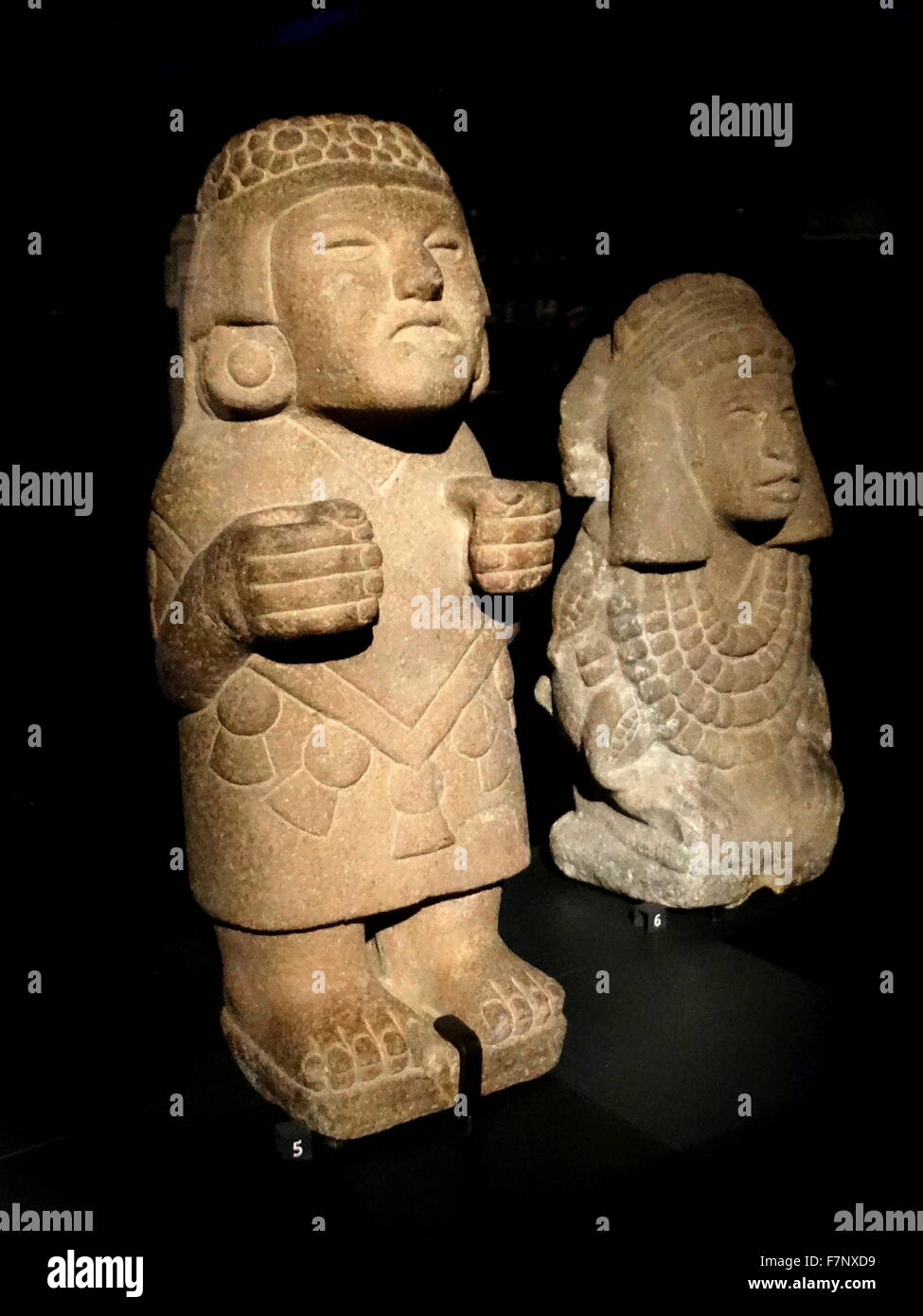Aztekische Vulkangestein Statue von Xochiquetzal, die Göttin der Liebe und Schönheit. Vom 14. Jahrhundert Stockfoto