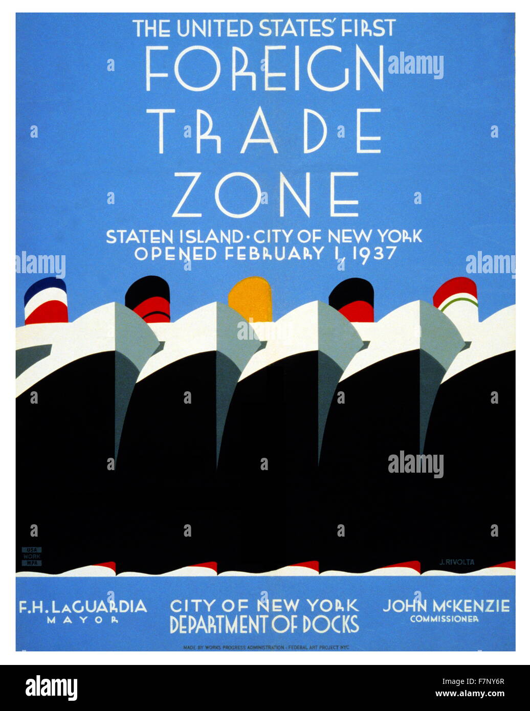Die Vereinigten Staaten erste Freihandelszone Staten Island, City of New York, eröffnet 1. Februar 1937 Stockfoto