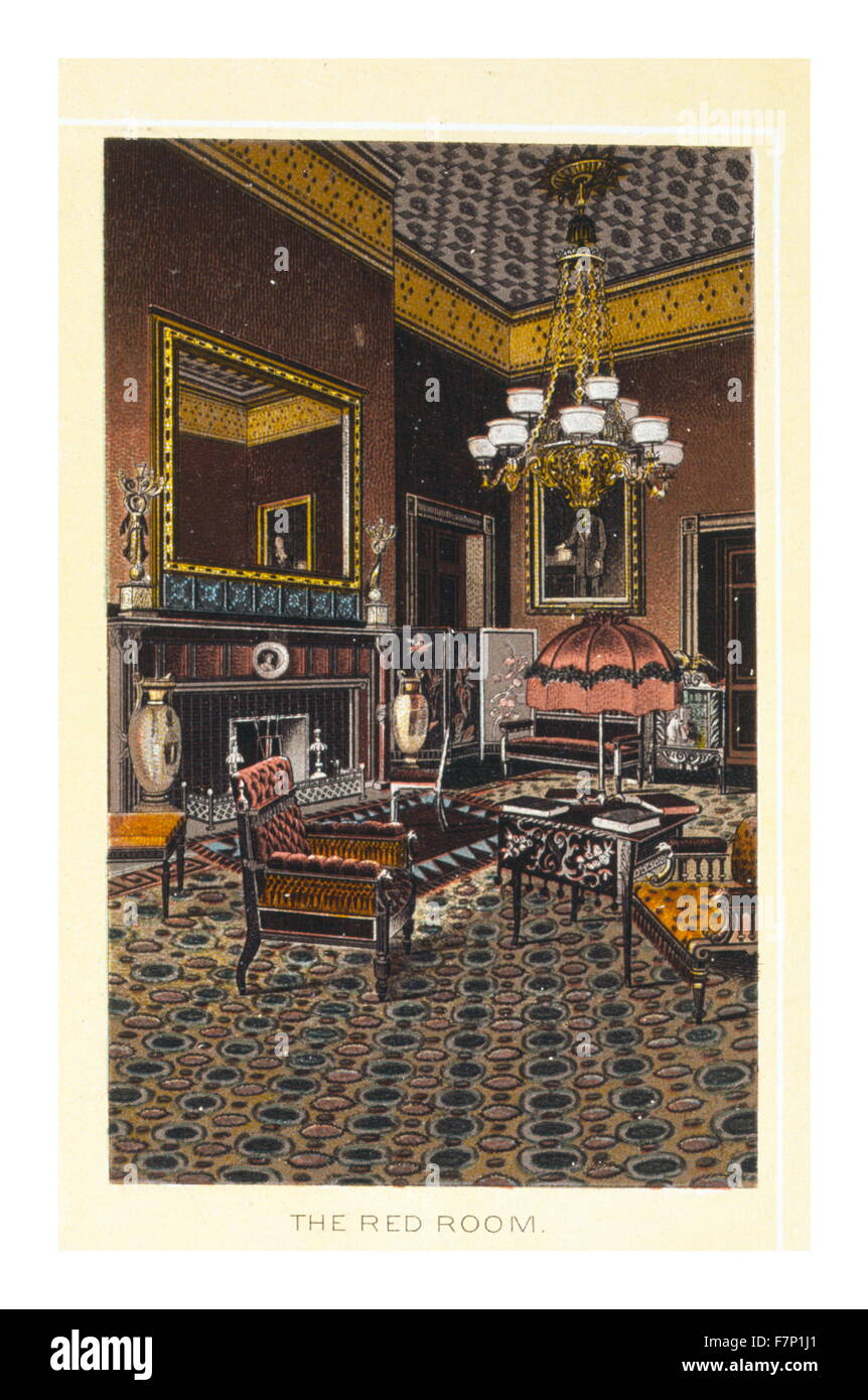 Das rote Zimmer an das Weiße Haus, Washington DC, USA 1900 Stockfoto