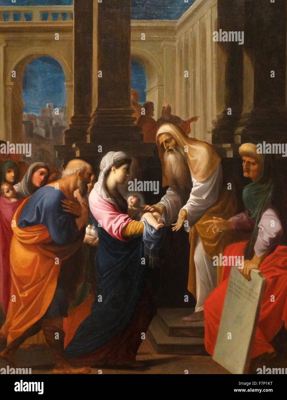 Gemälde mit dem Titel "Darstellung des Kindes im Tempel" von Ludovico Carracci (1555-1619) Italienisch, Frühbarock Maler, Radierer und Grafiker in Bologna geboren. Vom 17. Jahrhundert Stockfoto