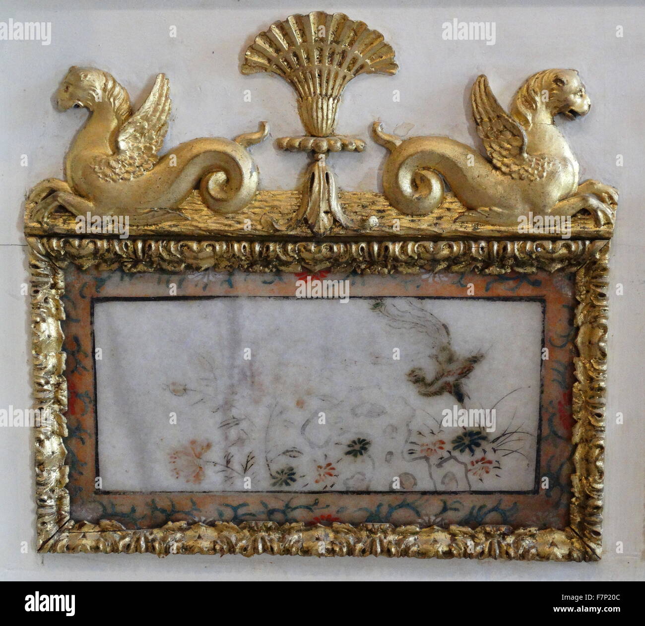 Detail aus der Ummantelung aus dem 18. Jahrhundert, orientalischen Stil, Adam Fireplace, Musikzimmer, Kenwood House, Hampstead Heath, Hampstead, London, England Stockfoto