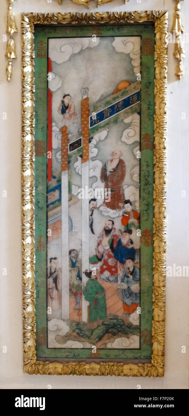 Detail aus der Ummantelung aus dem 18. Jahrhundert, orientalischen Stil, Adam Fireplace, Musikzimmer, Kenwood House, Hampstead Heath, Hampstead, London, England Stockfoto